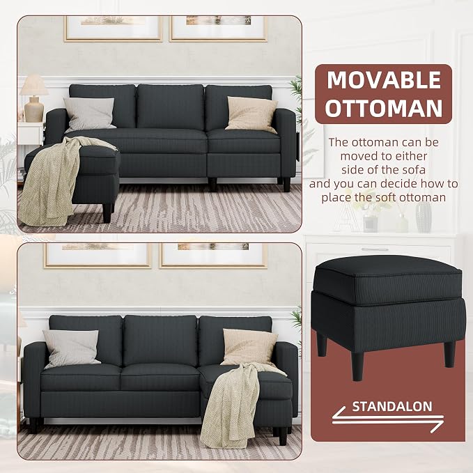 Nuturelly Convertible Sectional Sofa Couch - Image 4