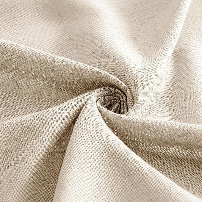 MIULEE Light Taupe Linen Curtains 52x108 Inches Long 2 Panels - Image 8