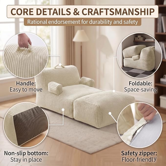 6FT Large Bean Bag Chair Lounger - Image 5