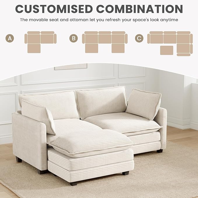 78'' Modular Sectional Cloud Couch - Image 6