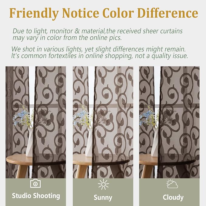 Furman Cafe Curtains 30 Inch Length 2 Panels Set, Elegant Geometric Jacquard - Image 5
