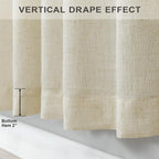 Pitalk 102 Inch Long Linen Curtains 2 Panels - Image 7