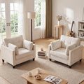 Luxury Oversized Accent Chair Set of 2, 40.9" Upholstered Piping Single by LANDASSYHOME