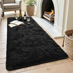 Noahas 2x8 Black Fluffy Soft Runner Rug Non-Slip - Image 4