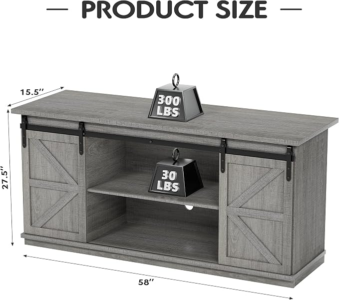 JUMMICO TV Stand for 65 Inch TV, Entertainment Center - Image 3