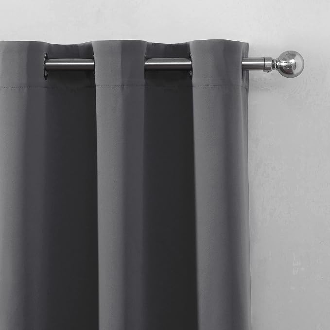 Grey Blackout Curtains 34 x 54 Inch Length/Set of 2 Curtain Panels/Thermal - Image 7
