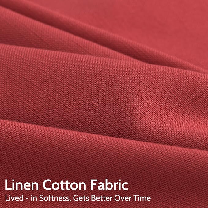 Christmas Red Linen Curtains 96 Inches Long - Image 4
