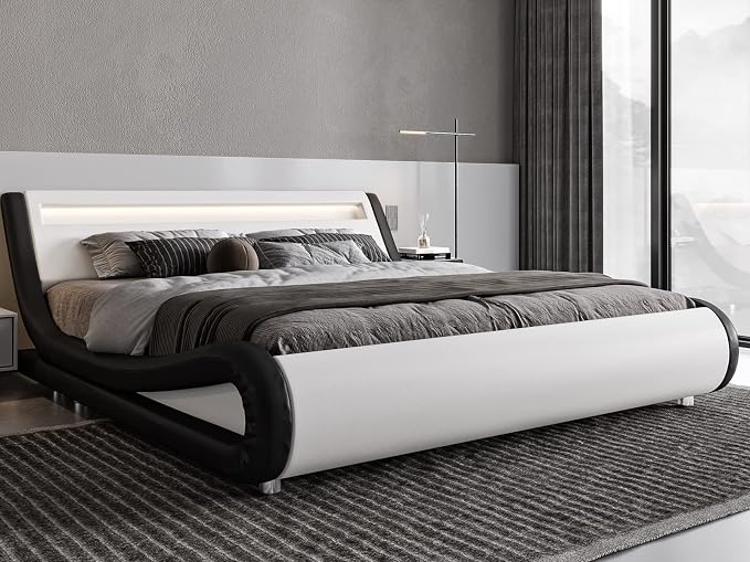 Allewie Queen Size LED Platform Bed Frame by Allewie