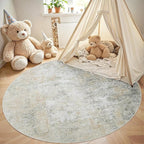 Aelenmu Round Rug 5ft Washable Rug - Image 4