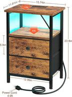 LOAKEKEL Night Stand with Charging Station, Small Bedside Table with USB Ports - Image 7