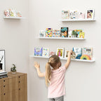 Floating Shelves for Wall, 36 inch Wood Floating Shelves Set of 2, Picture - Image 2