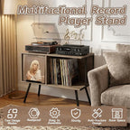 Faesun Flip Top Record Player Stand, Large Turntable Stand Holds up to 150+ - Image 6