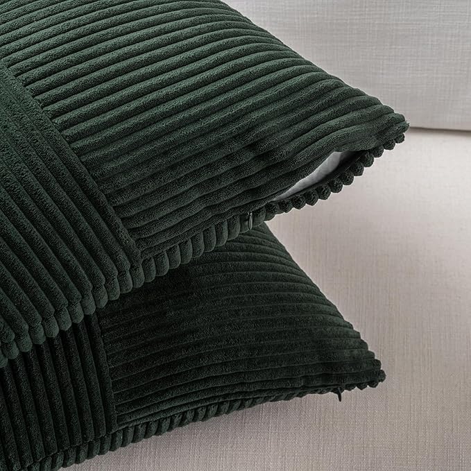 Fancy Homi Set of 2 Dark Green Boho Long Lumbar Body Decorative Throw Pillow - Image 3