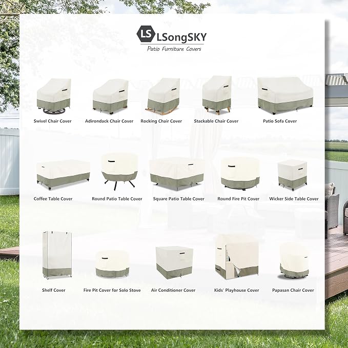 Patio Rocking Chair Cover 2-Pack, Rocking Chair Covers - Image 9