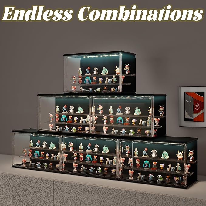 2PCS Clear Display Case for Collectibles, 3-Tier Adjustable Display Case - Image 5