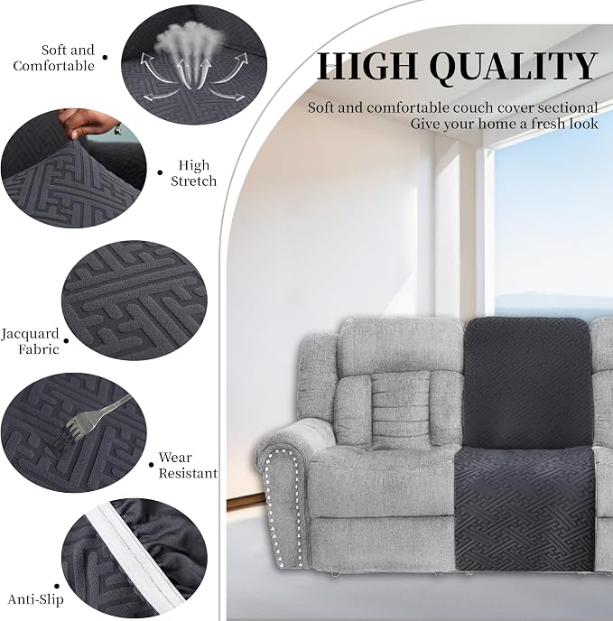 100% Waterproof Sectional Recliner Couch Covers - Image 5
