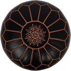 Marrakesh Gallery Genuine Leather Round Pouf Unstuffed - Image 2
