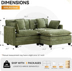 76'' Cloud Deep Seat Loveseat Sofa, Upholstered Chenille Modular 2-Seats - Image 2