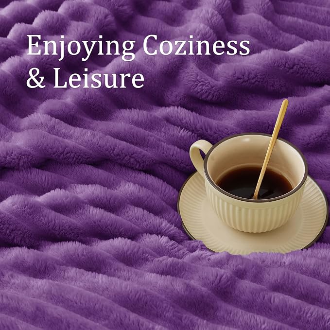 BEDELITE Striped Fleece Throw Blanket, Soft Cozy, Lightweight Warm, - Image 5