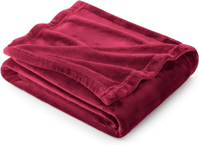 Bedsure GentleSoft Fleece Throw Blanket Red by Unknown