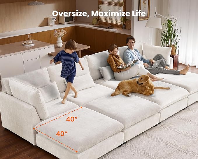 CHIC HOUSE Module for Modular Oversized Couch, Corduroy Customizable Chaise - Image 3