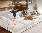 CHIC HOUSE Module for Modular Oversized Couch, Corduroy Customizable Chaise - Image 3