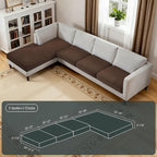 Hokway Chaise Cover and Couch Cushion Covers Set, Separate Sectional Sofa - Image 2