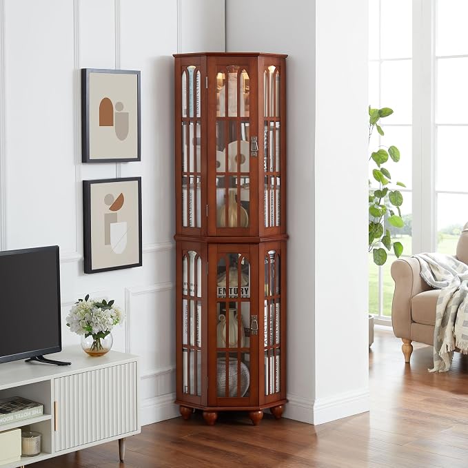 Glass Corner Display Cabinet - Image 4