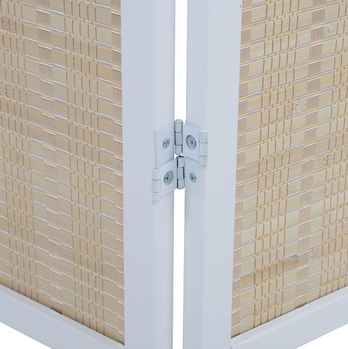 Roundhill Furniture Inkwell 4-Panel Bamboo Room Divider, Folding Portable - Image 7