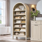 IFGET 71" Tall Arched Bookshelf, 7 Tiers Arch Bookcase - Image 6
