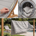 Quilted Chaise Lounge Outdoor Patio Furniture Cushions | Water-Resistant Patio - Image 5