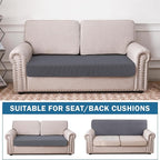 Water Repellent Couch Cushion Cover Loveseat Cover, Stretch Sectional Sofa Seat - Image 2