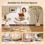 VINGLI 25.6" Extra Wide Criss Cross Nursery Rocking Chair, Cute Curved 115° - Image 9