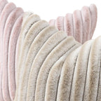 decorUhome Fall Faux Fur Throw Pillow Covers 22x22 Set of 2 Beige White | - Image 2