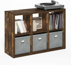 Furinno Cubicle Book Shelf, 6-Cube Bookshelf, Extra Thick Frame Horizontally & by Furinno-FitsYourSpaceFitsYourBudget