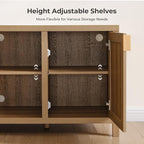SICOTAS TV Stands for Living Room : Rattan TV Console Cabinet - Image 4