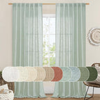 Living Room Linen Curtains 95 Inch by LAMIT