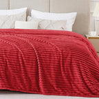 BEDELITE 3D Ribbed Jacquard Red King Size Blankets - Image 7