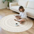 cotiled 5x5 Round Rug 5ft Circle Living Room Boho Area Rugs | Washable Foldable - Image 5