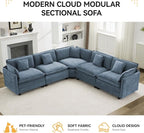 113'' V Shaped Cloud Sectional Sofa, Oversized Deep Seat Couches - Image 7
