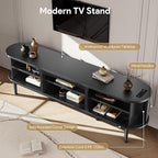 Decofy Mid Century TV Stand for TVs up to 90 Inches, Entertainment Center - Image 6