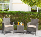 Greesum 3 Pieces Patio Furniture Sets Outdoor PE Rattan Wicker Chairs - Image 2