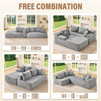 Hobestluk Modular Sectional Sofa Couches L-Shape Couch 3 Seat Modular Sofa - Image 6