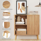 Fluted Storage Cabinet, Buffet Cabinet Sideboard, Modern Accent Cabinet Console - Image 4