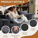 Loveseat Sofa Bed, Convertible Silky Velvet 5-in-1 Foldable Boneless Sleeper - Image 4