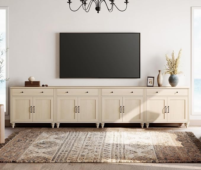 WAMPAT Farmhouse TV Stand for 85 inch TV by WAMPAT