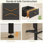 HIGDBFE 4-Drawer Dresser with Mirror, Vanity with 2-Tier Shelves, Fabric Chest - Image 7