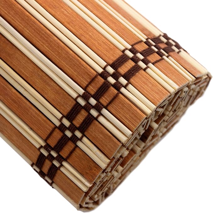Red Lantern Burnt Bamboo Cordless Window Shade - Image 7
