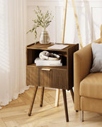 JOONEE Nightstand with Outlet, Modern Bedside Table with Storage Drawer and - Image 6