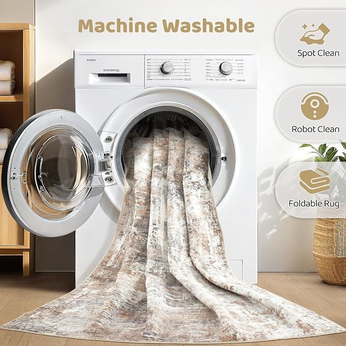 LOONGRUG 12x18 Area Rug Washable Large Neutral Modern Living Room Rugs | - Image 2